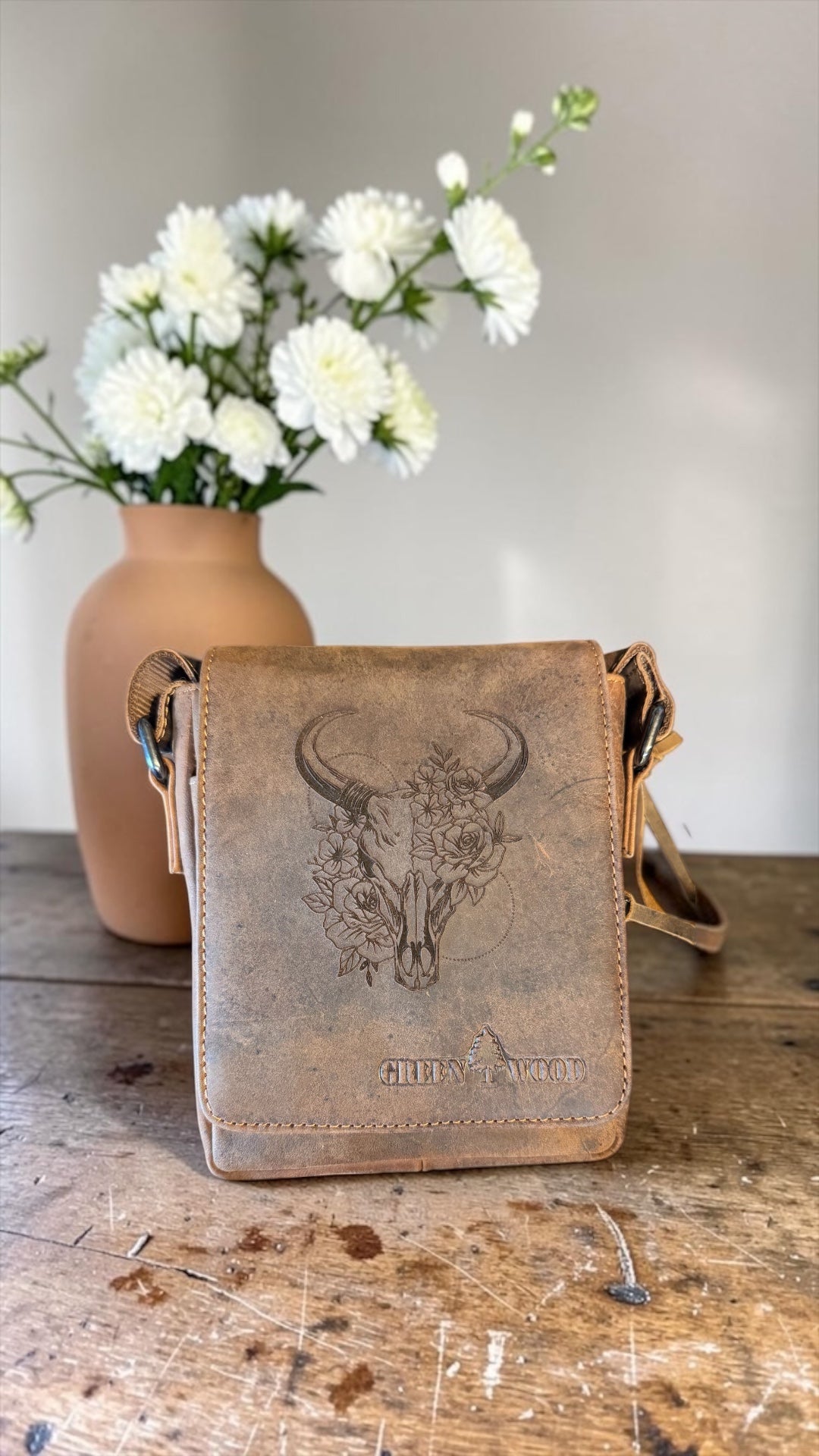 Leather Cross body bags Custom engraved