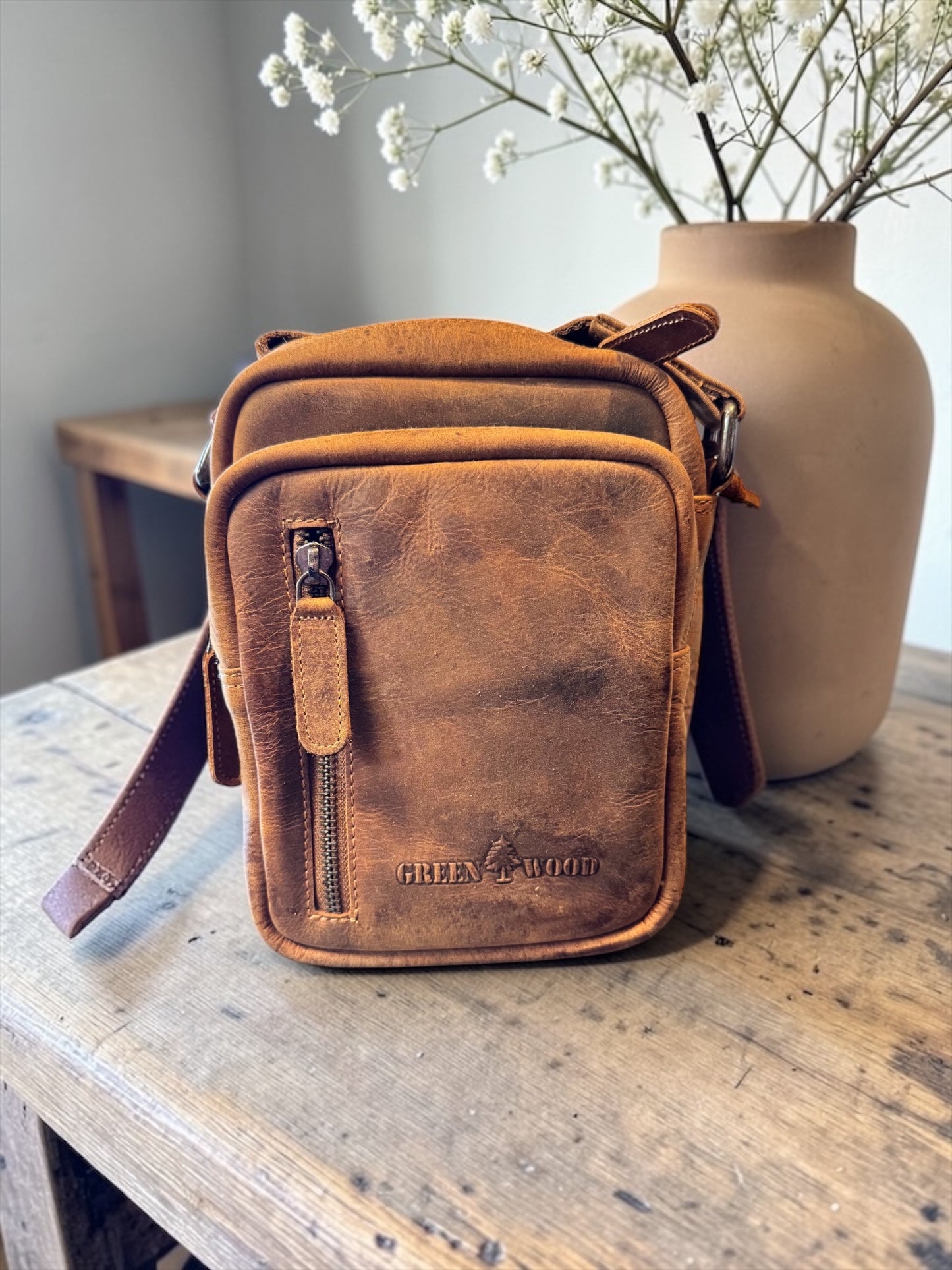 Leather Cross body bags Custom engraved