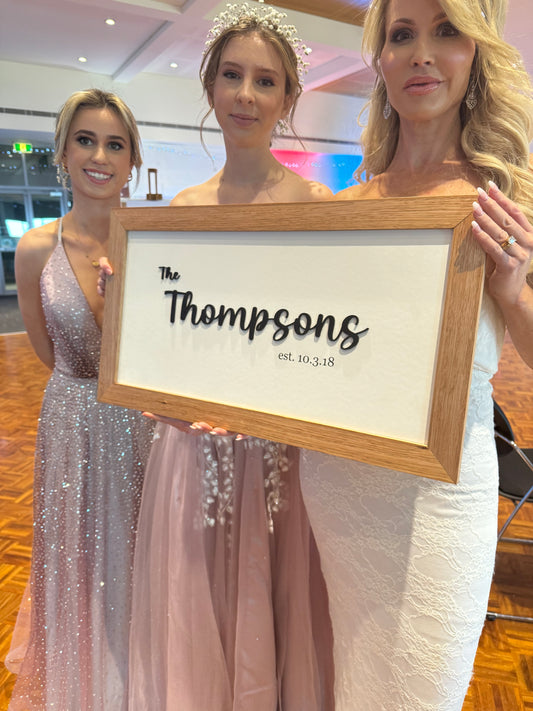 Custom wedding guest signing frame.