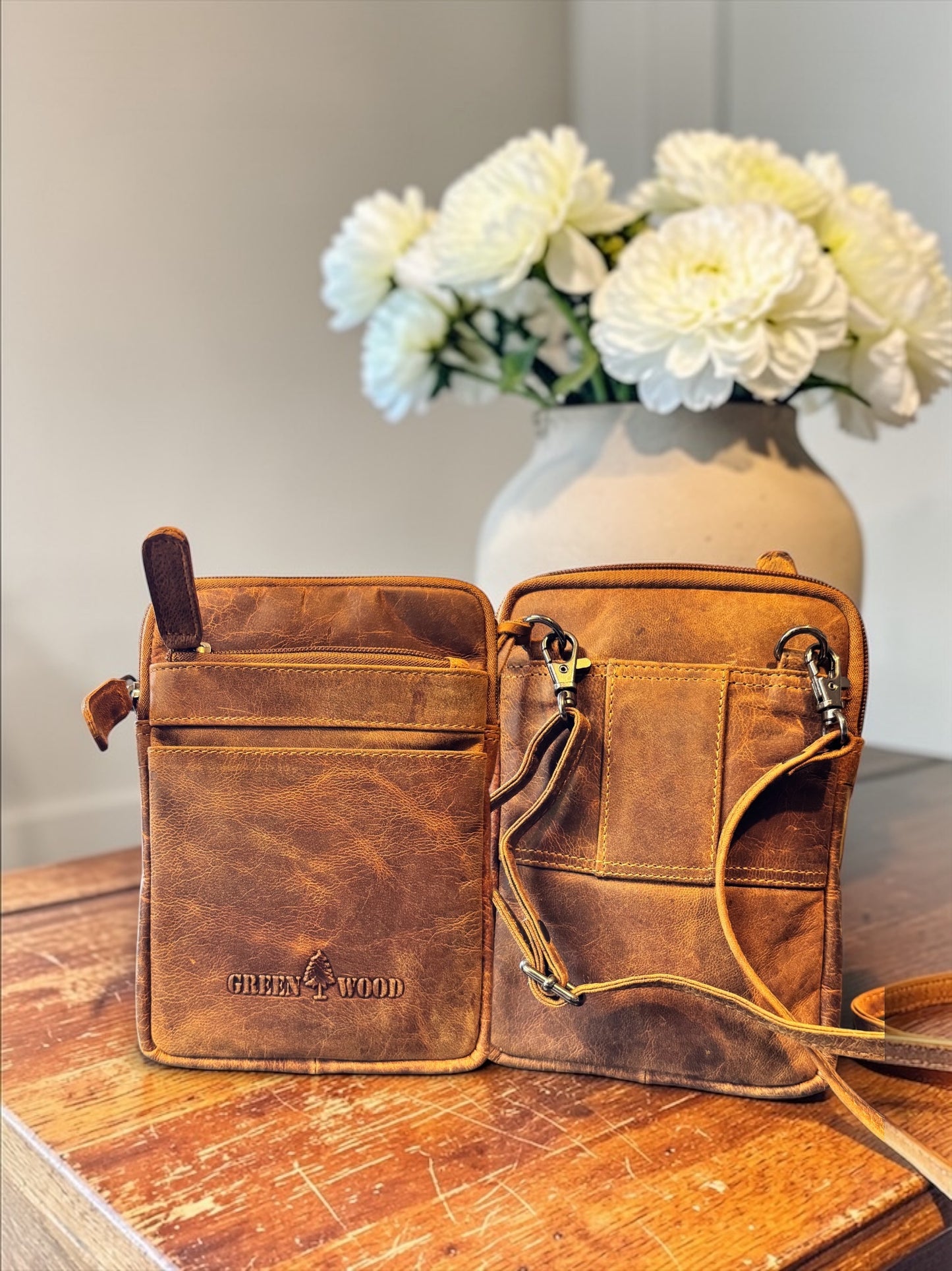 Leather Cross body bags Custom engraved