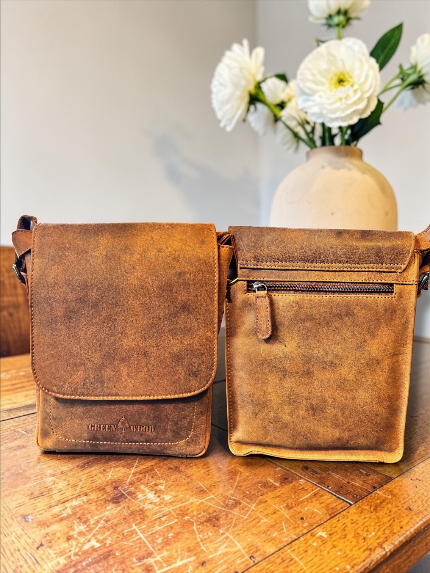 Leather Cross body bags Custom engraved
