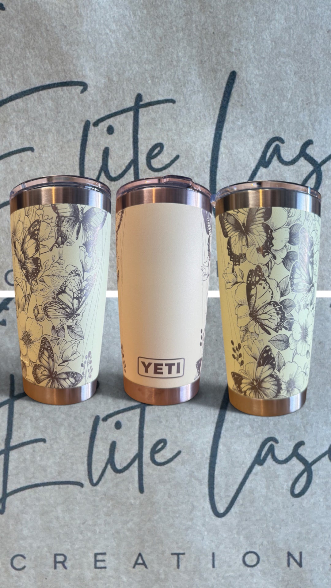YETI Tumbler - Butterfly full wrap w/name