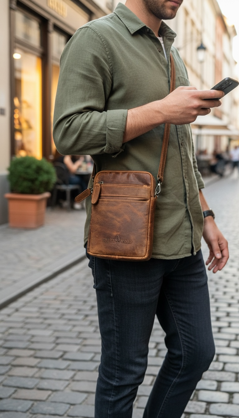 Leather Cross body bags Custom engraved