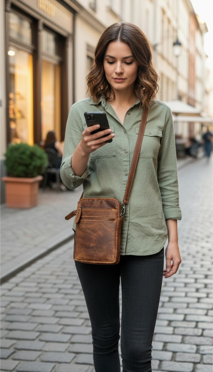 Leather Cross body bags Custom engraved