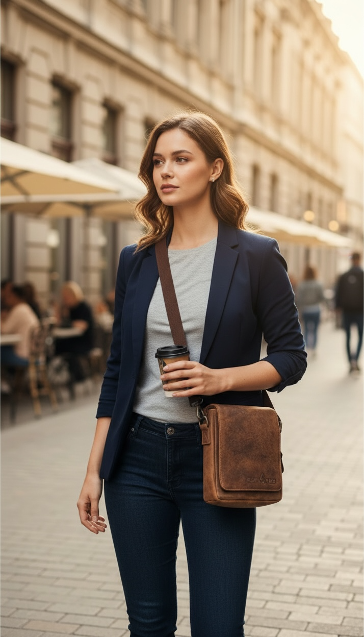 Leather Cross body bags Custom engraved