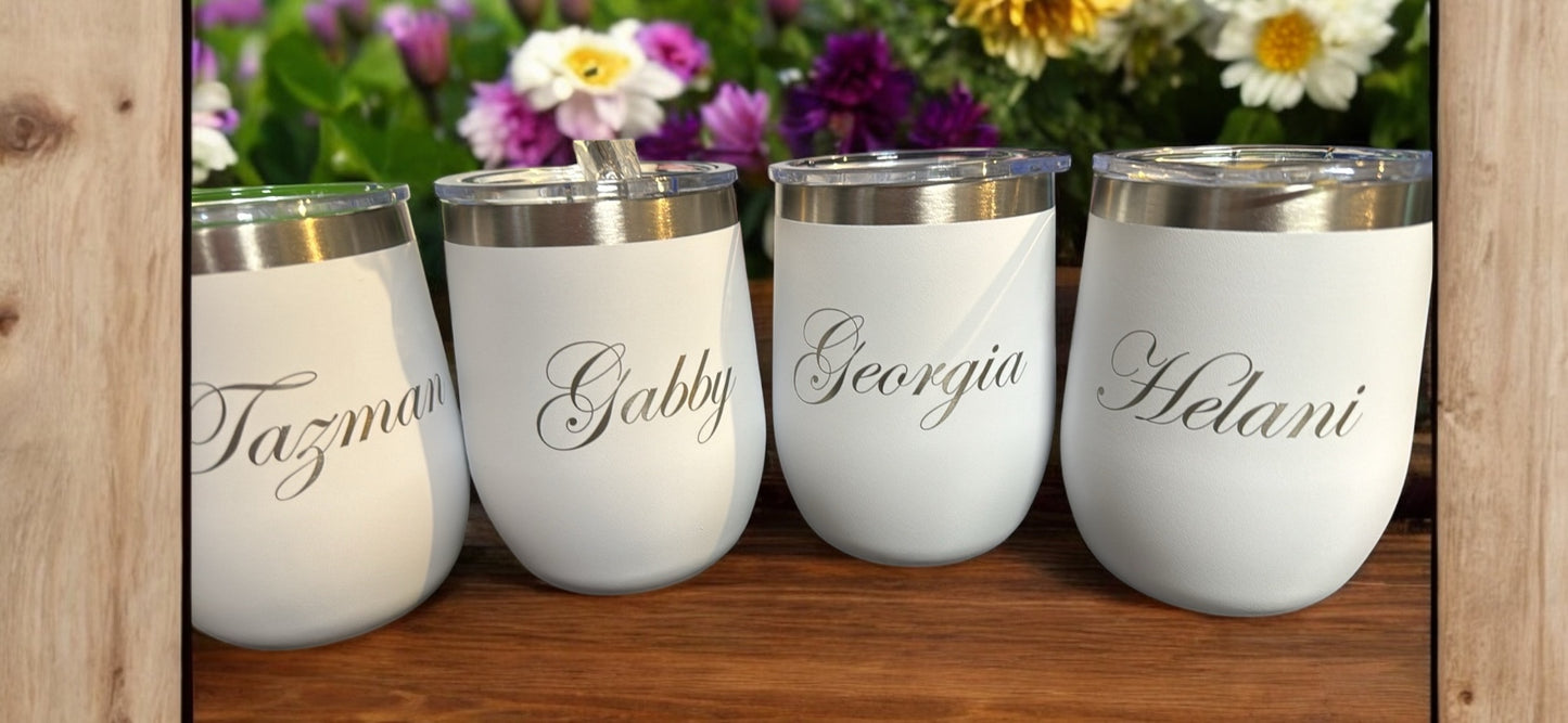 Personalised wedding drinkware